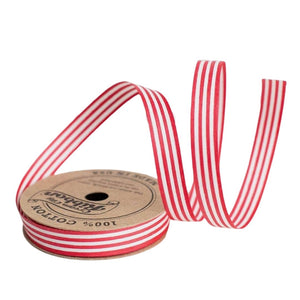 Eco Ribbon in Red & White Stripe - Made in the USA - Wrappily